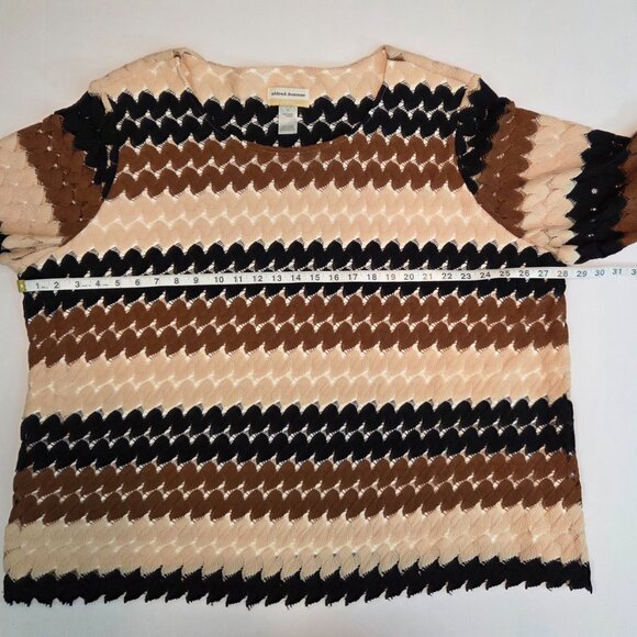 NWT - Alfred Dunner Lace Textured Top 3X Neutral Multi, 3/4 Sleeve, Thin Liner - Picture 11 of 11